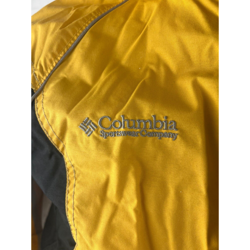 Youth Boys Columbia Full Zip Hooded Windbreaker Jacket Size 14/16 Yellow Outdoor - Picture 4 of 4